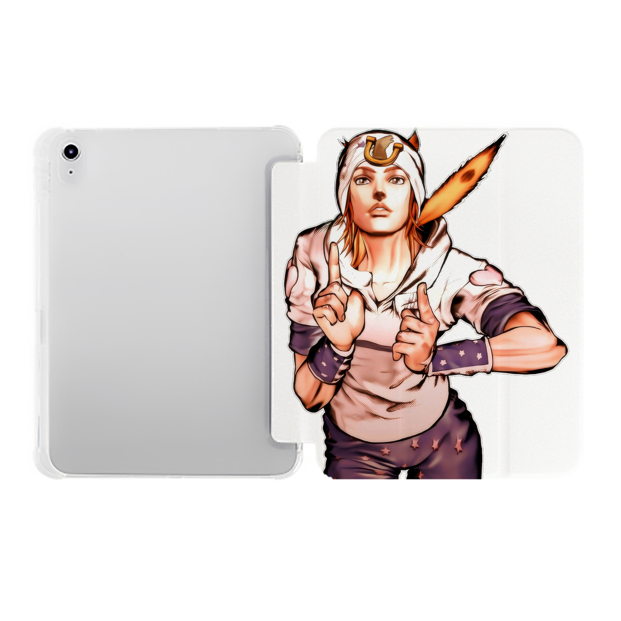 （画像用） ジョジョの奇妙な冒険 ジョナサン?ジョースター JoJo's Bizarre Adventure Jonathan Joestar IPad ケース ペン収納付き 三つ折りスタンド PUレザー×シリコン 対応機種9.5/10.5/10.9インチ